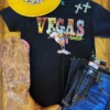4B Custom Designs LLC Vegas Rodeo Tee - Black Clothing