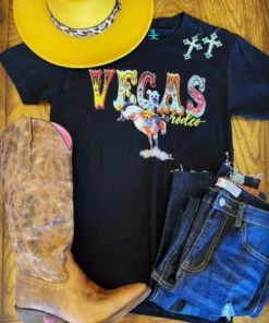 4B Custom Designs LLC Vegas Rodeo Tee - Black Clothing