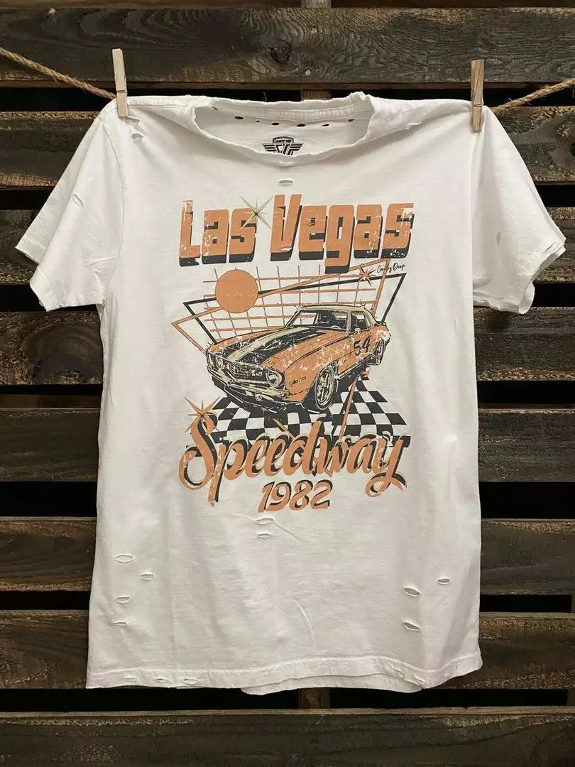 Country Deep Clothing Vegas Speedway Distressed Tee