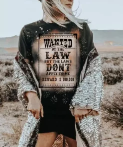 Buckin Barn Wanted By The Law Tee Clothing