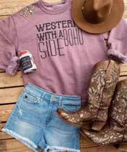 Buckin Barn Tees Western With A Side Of Boho Sweatshirt