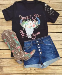 Miss Mud Pie Tees Whiskey Bent Hell Bound Tee