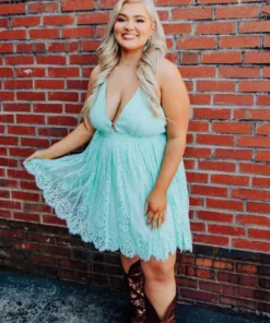 D & J Industries Wide Open Hearts Dress - Mint