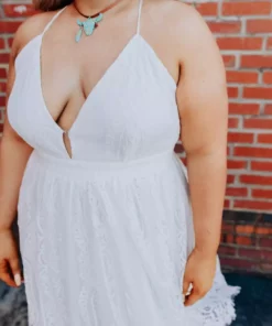 D & J Industries Wide Open Hearts Dress - White