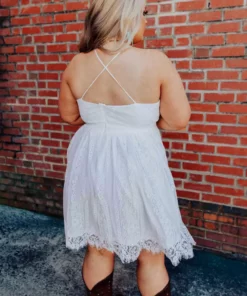 D & J Industries Wide Open Hearts Dress - White