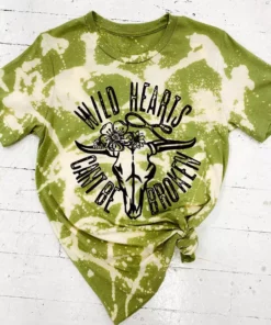 Buckin Barn Wild Hearts Can't Be Broken Tee - Lime Clothing