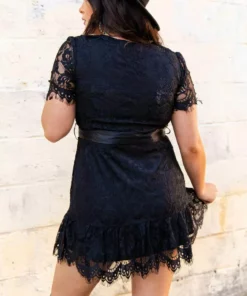 D & J Industries Wrapped Up In Your Arms Lace Dress - Black