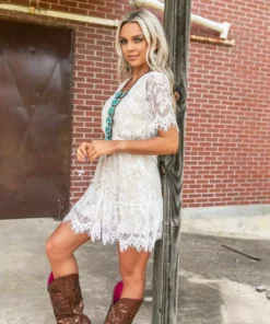 Southern Fried Chics Wrapped Up In Your Arms Lace Dress Bridal