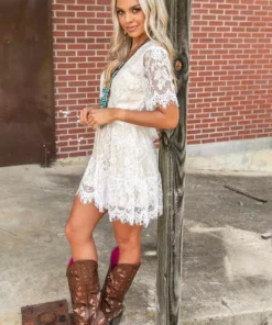 Southern Fried Chics Wrapped Up In Your Arms Lace Dress Bridal