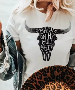 Miss Mud Pie Back On My Bull Western T-shirt Clothing
