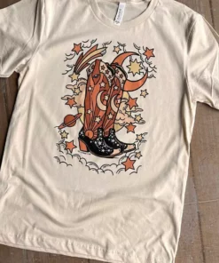 Miss Mud Pie New Arrivals Cosmic Boots With Stars T-shirt