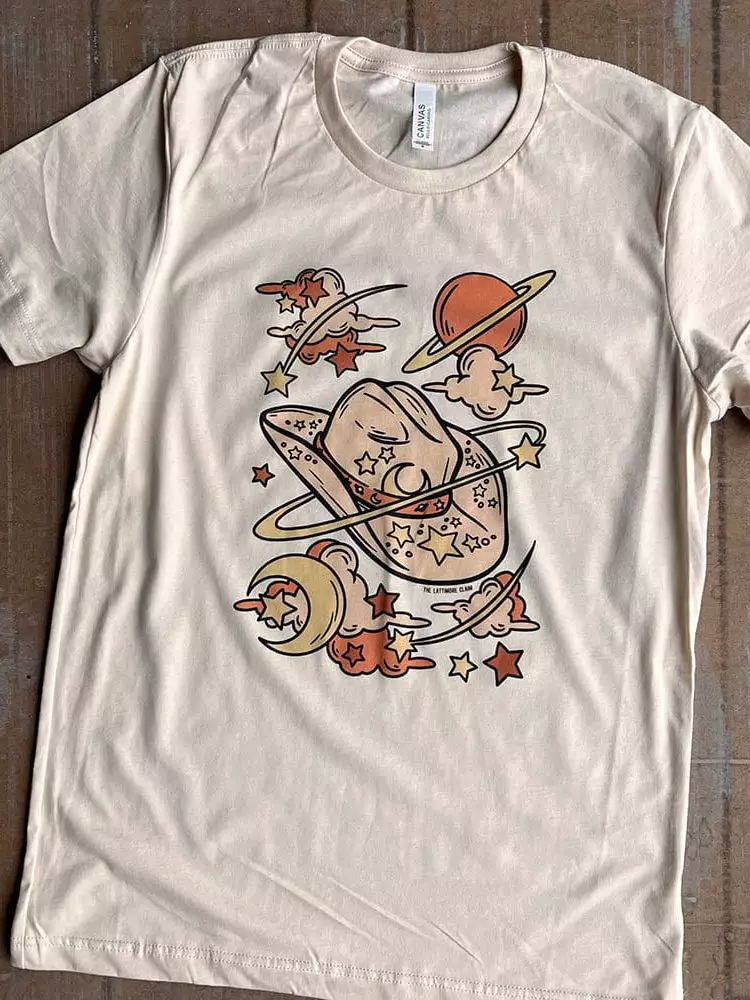 Miss Mud Pie Cosmic Hat With Stars T-shirt