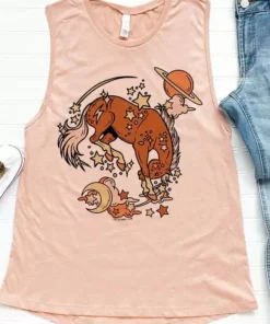 Miss Mud Pie Cosmic Horse With Stars Tank