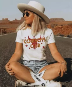 Miss Mud Pie Cowboys Club Tee - White Clothing