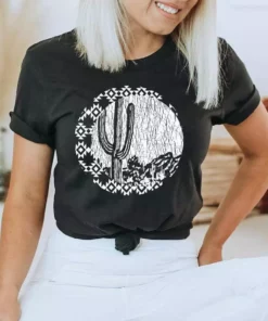 Miss Mud Pie Desert Saguaro Tee - Black