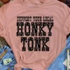Miss Mud Pie Support Your Local Honky Tonk — Country Girl T-Shirt In Pink