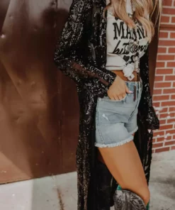 Dongguan Haohoo Clothing CO., Ltd Pre-Orders PREORDER The Royal Sequin Duster - Black