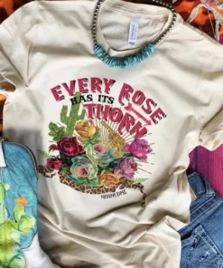 Miss Mud Pie Every Rose Has Its Thorn Tee - Natural Clothing