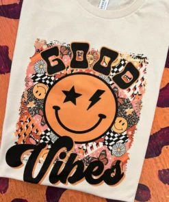 Miss Mud Pie Good Vibes T-shirt - Natural New Arrivals