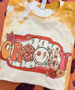 Miss Mud Pie Groovy T-shirt - Mustard Bleach