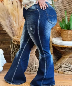 Dongguan Haohoo Clothing CO., Ltd Hot Girl Jean - Leopard Dark Wash