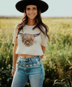 Miss Mud Pie Tees Highland Cow Tee