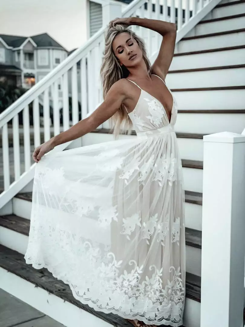 D & J Industries Feel Like A Lady Dress - Ivory