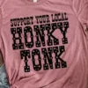 Miss Mud Pie Support Your Local Honky Tonk — Country Girl T-Shirt In Dark Pink