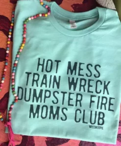 Miss Mud Pie Clothing Moms Club T-shirt - Mint