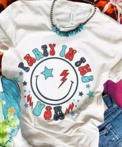 Miss Mud Pie Party In The USA Happy T-shirt New Arrivals